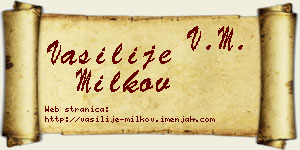 Vasilije Milkov vizit kartica